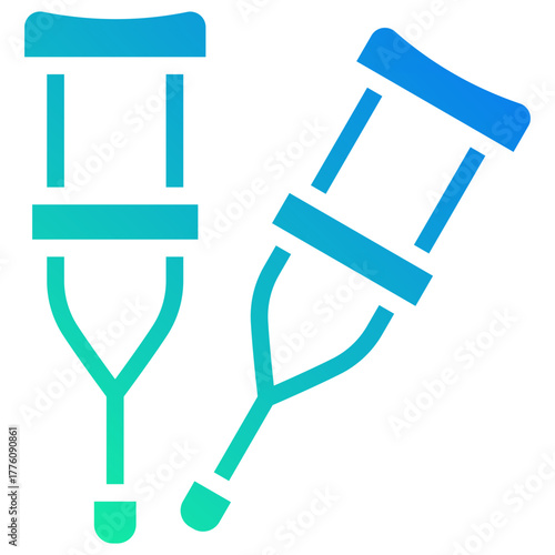 crutches gradient fill icon