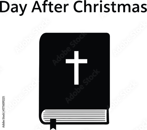 Day after christmas illustration with bible and cross symbol