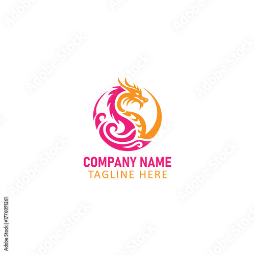 Vibrant Gradient Dragon Logo for Branding