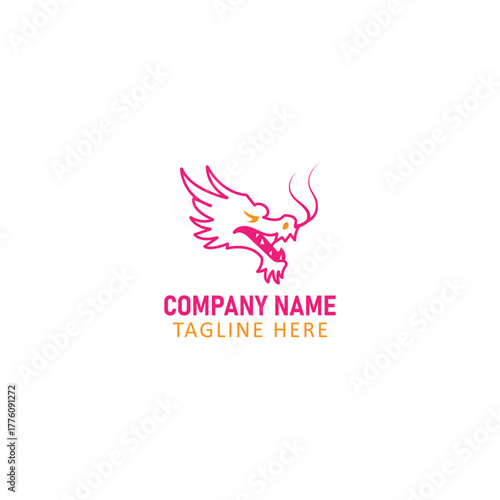 Vibrant Gradient Dragon Logo for Branding