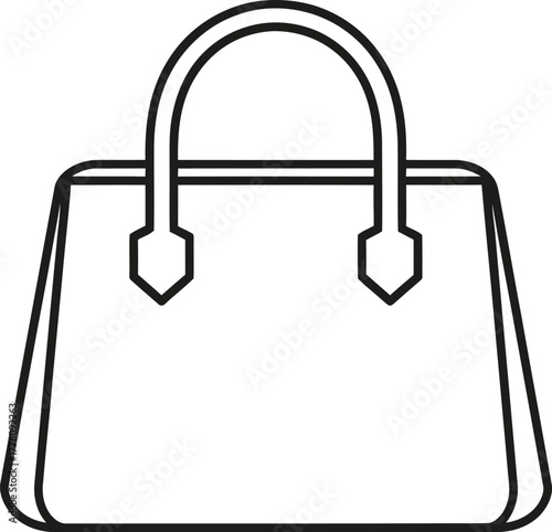 Elegant handbag icon minimalist sketch style for fashion and style design projects isolated on transparent background