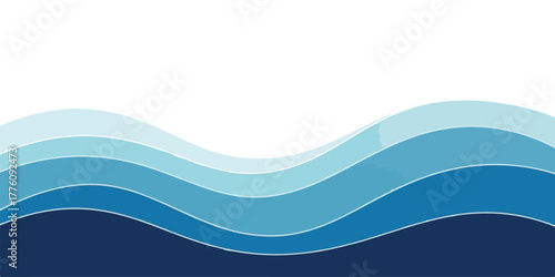Abstract blue wave background layered paper cut style vector illustration suitable for modern design and presentations