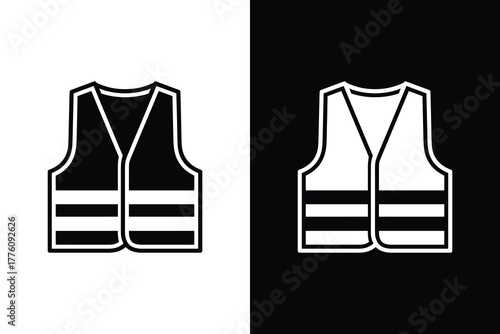 High visibility safety vest icon on clean background