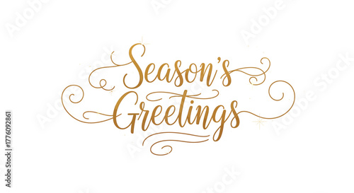 Elegant season's greetings typography with flourishes for holiday celebrations vector