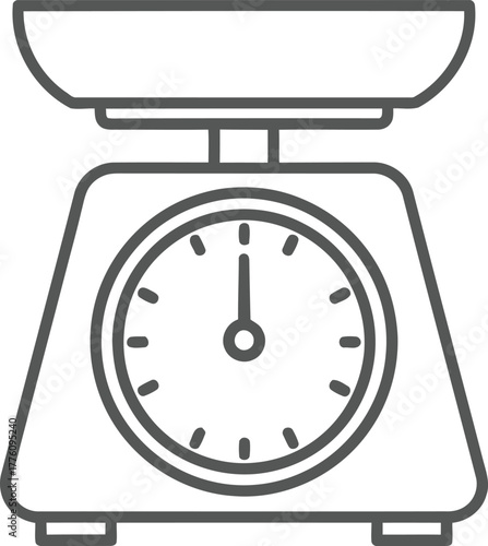 Retro kitchen scale drawing for accurate ingredient measurement and culinary precision isolated on transparent background