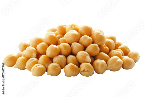 Pile of crushed chickpeas isolated on transparent background. Pile of chickpeas isolated on white background.