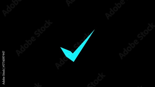 Check mark icon animation. Tick mark icon motion. approved check mark video. Represents success, correctness icon.