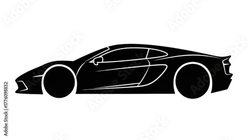 Sleek dynamic silhouette of a high-performance vehicle, symbolizing speed, innovation, and modern automotive design