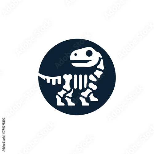 Dinosaurus Bone Fossil Logo