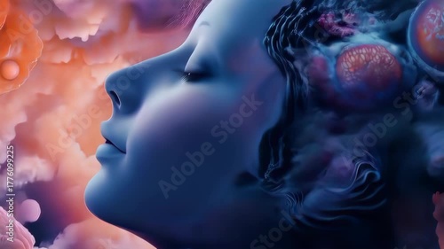 Abstract view of an android's brain waves