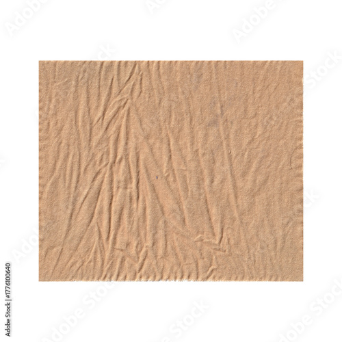 Wallpaper Mural Isolated Crumpled Beige Fabric or Canvas Texture. Wrinkled Tan Cloth Element on Transparent Background.
 Torontodigital.ca