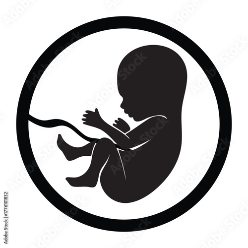 Pregnancy Symbol of Human Fetus in Womb — Medical Embryo and Mother Care Concept