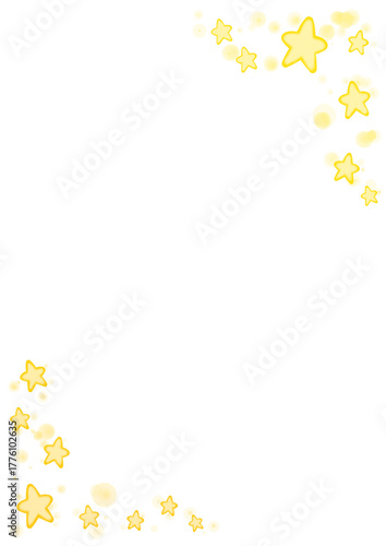 Yellow Star Hand Drawn Paint Splatter Vertical Frame