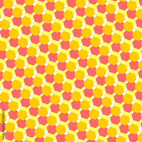 六角形のシンプルなシームレスな背景イラスト2_イエロー系