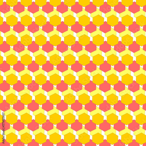 六角形のシンプルなシームレスな背景イラスト1_イエロー系