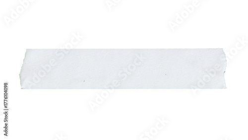 Isolated Long Horizontal White Paper Strip. Ripped Blank Banner Element on Transparent Background PNG.
