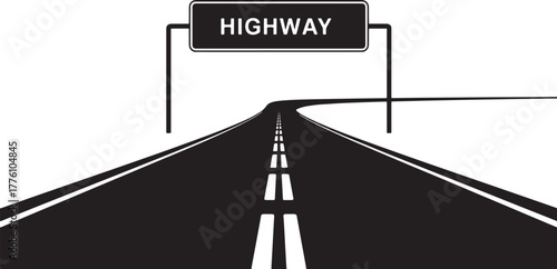 Highway road street sign. Traffic transportation travel route destination banner information