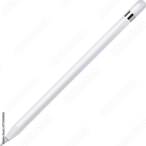 White Digital Stylus Pen Isolated on White Background