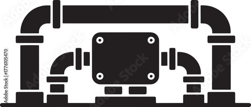 Pipe Connector Vector Illustration Plumbing System Industrial Fitting Mechanism