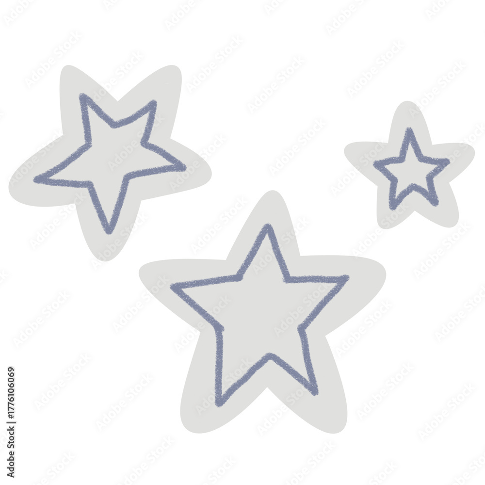 Obraz premium stars doodle paper cutout transparent background decoration