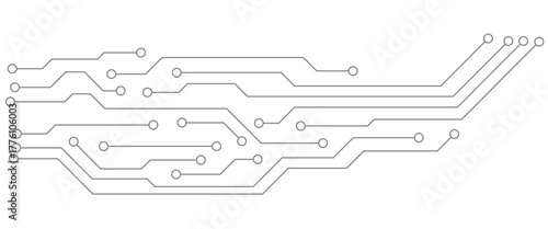 Technology black circuit diagram concept. High-tech circuit board connection system.Vector abstract technology on a white background.