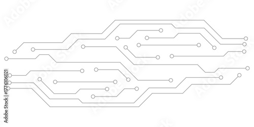 Technology black circuit diagram concept. High-tech circuit board connection system.Vector abstract technology on a white background.