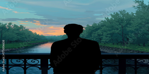 Sunset Solitude on the Bridge