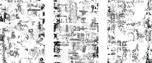 Glitch distorted geometric shape . Noise destroyed logo . Trendy cyber punk poster . Glitched frame .Grunge textured . Distressed effect .Vector shapes with a halftone dots screen print texture.