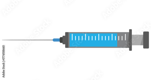 Flat injection icon isolated on white background.