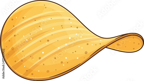 Crispy golden potato chip isolated on white perfect snack food photography high resolution isolated on transparent background