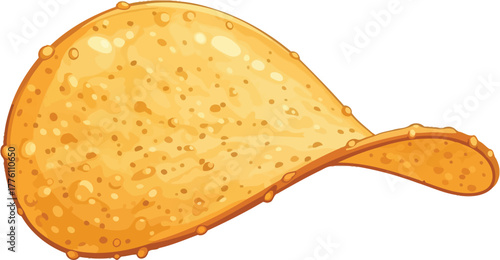 Crispy potato chip single snack food isolated delicious golden brown potato chip isolated on transparent background