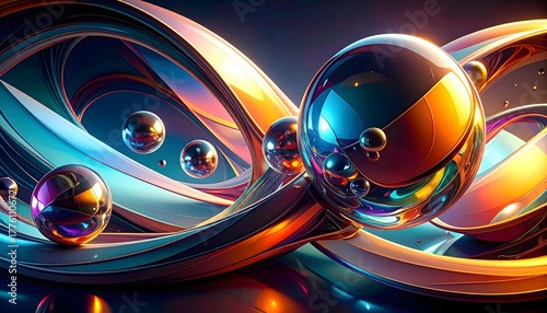 abstract background artistic composition of spline curves 