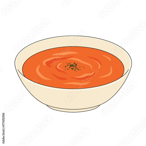 Creamy Orange Soup in a Round Bowl