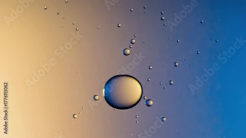 Macro Oil and Water Droplets | Abstract Gradient Liquid Motion Video
Golden and Blue Liquid Macro | Shimmering Oil Droplets in Water Footage