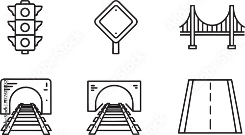 Transportation and Infrastructure Icons 7b5a4f2a362e3ea9e7a45e5d5ffad70edr vector