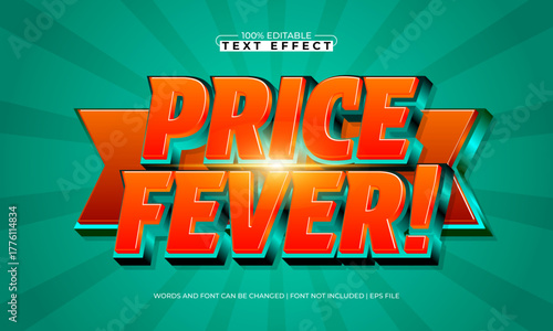 price fever editable special offer text effect for shopping promotion