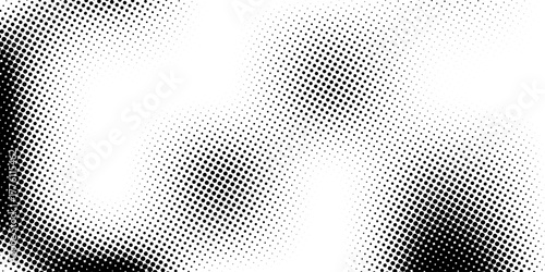 grunge Halftone white and black dots pattern and black gradient grunge texture background. Dotted line comic sport style vector illustration