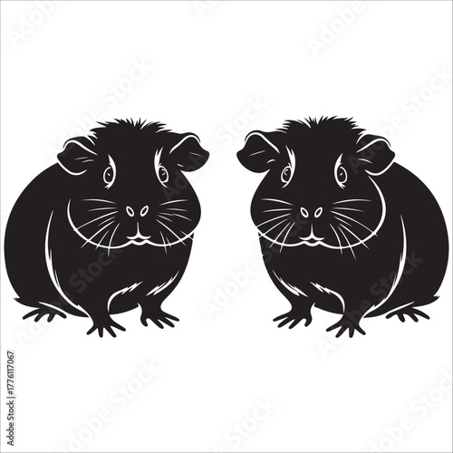 guinea pig silhouette vector illustration on white background