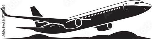 Airplane Silhouette Flying Flight Transportation Travel Airline Jet Plane Aircraft