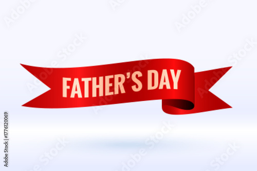fathers day background in 3d ribbon style design