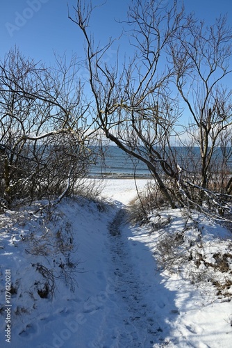 Fototapeta Naklejka Na Ścianę i Meble -  Winter coast of the Baltic Sea in Latvia.