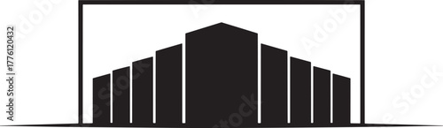 Cityscape Silhouette Building Construction Architecture Urban Scenery Icon Symbol