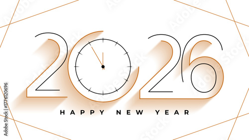 Happy New Year 2026 Greeting Card