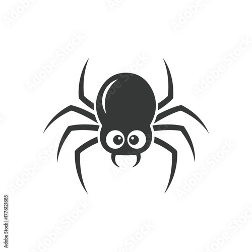 Cute cartoon spider with big eyes