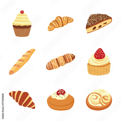 Bakery Delights Cupcakes, Croissants & Treats