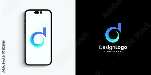 Modern Abstract Letter D Logo Design for Branding and Mobile Applications