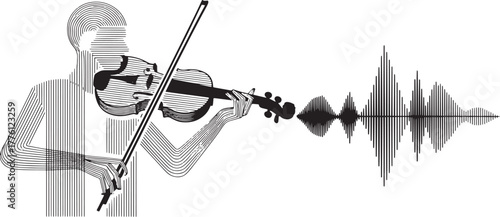 violinist playing black and white music clip art preview