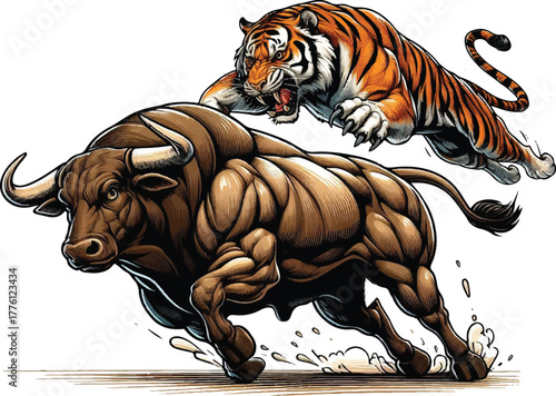 Tiger vs Bull