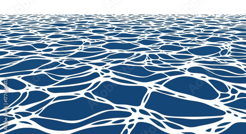 Abstract illustration of water surface with light reflections and wavy patterns.