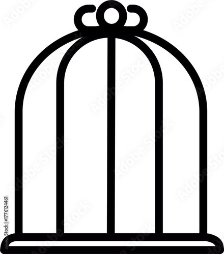 Bird cage icon. Vector graphics and not Artificial Intelligence, logo illustration. Replaceable vector design.